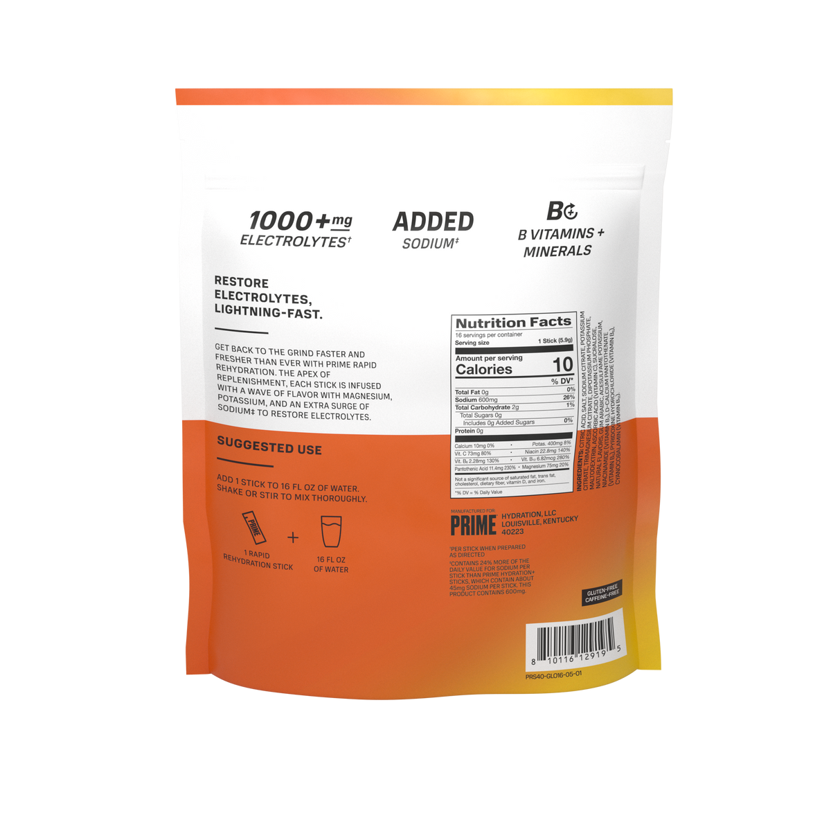 Rapid Rehydration Sticks - Glacier Orange